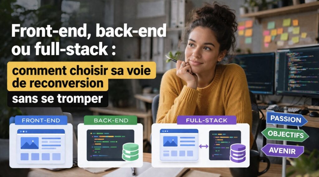Front-end, back-end ou full-stack : comment choisir sa voie de reconversion sans se tromper