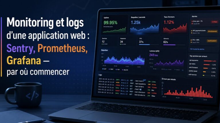 Monitoring et logs d&rsquo;une application web : Sentry, Prometheus, Grafana — par où commencer