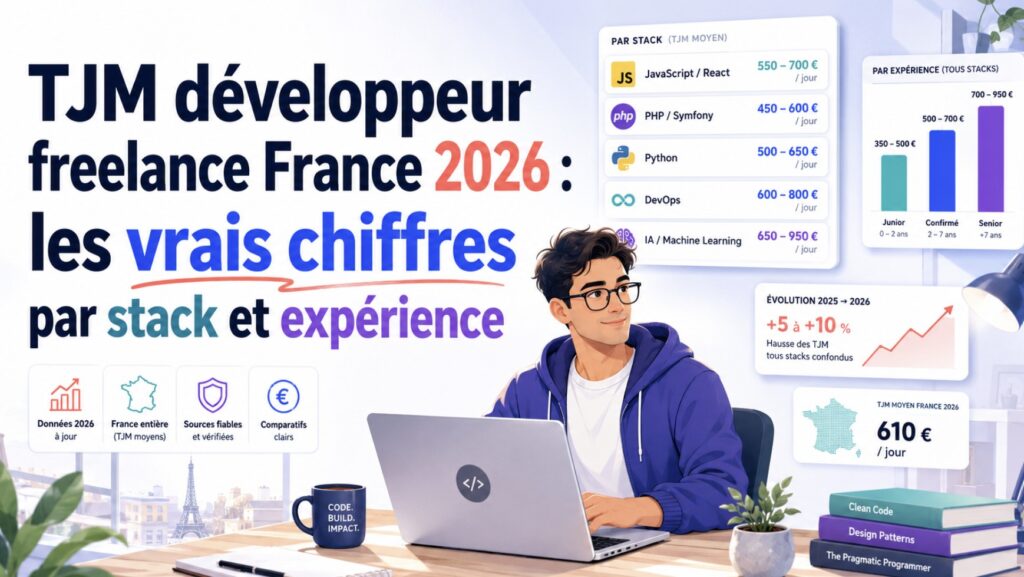 TJM développeur freelance France 2026 : les vrais chiffres par stack et expérience