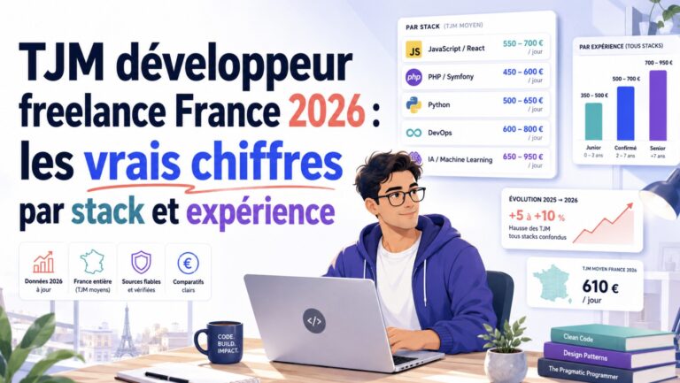 TJM développeur freelance France 2026 : les vrais chiffres par stack et expérience